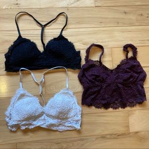 Set of 3 Aerie Bralettes Size Medium